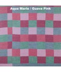 Scarf | Checkered Past | Aqua Marle-Guava Pink | Extra Fine Merino Wool